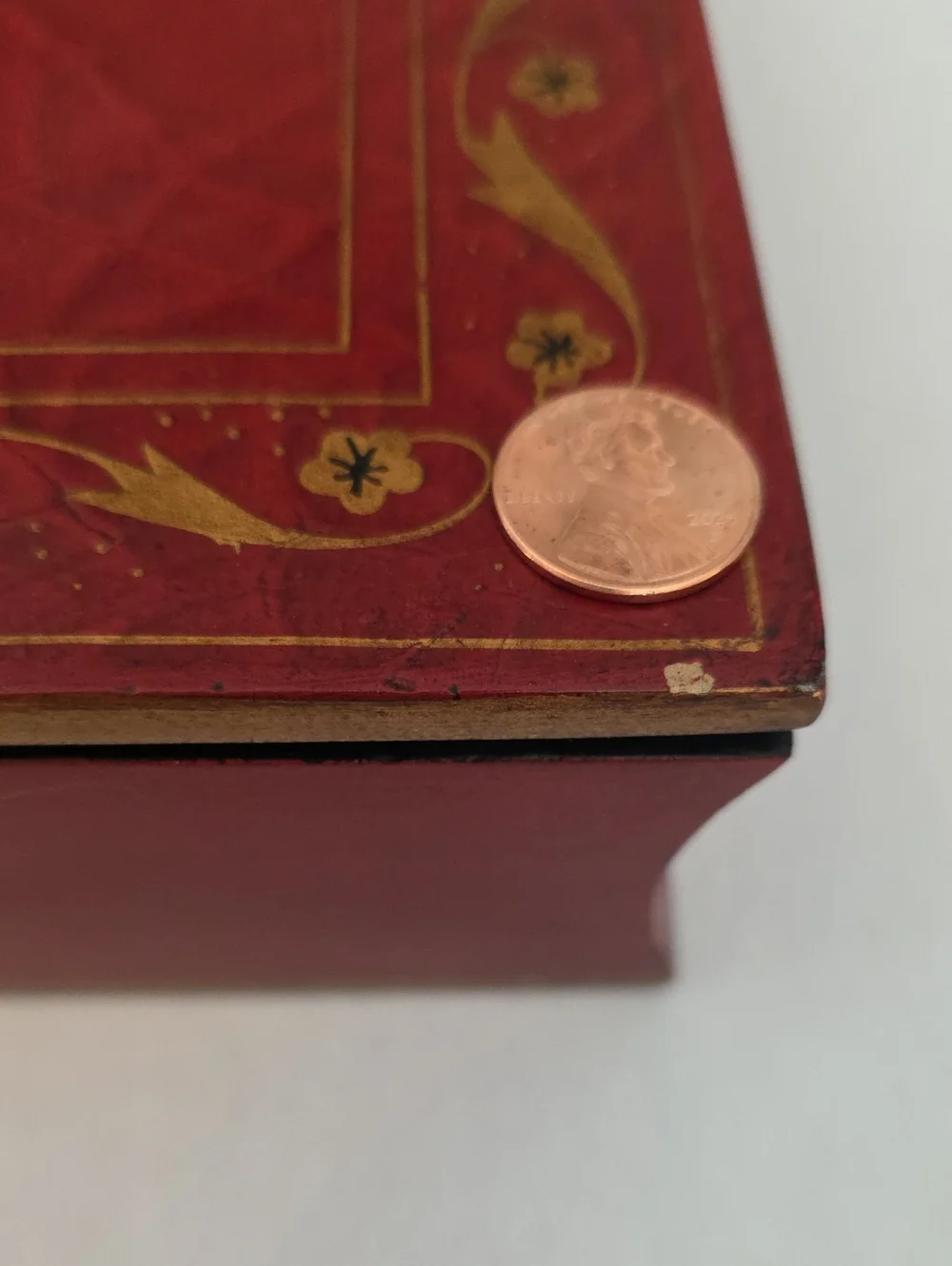Vintage Florentine Style Book-Shaped Wooden Box - 2-Ring Binder Photo Album